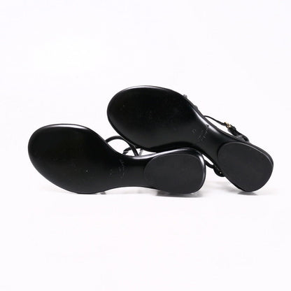 Salvatore Ferragamo Sandals 0732771 Leather Black Augusta Women 4.5 D