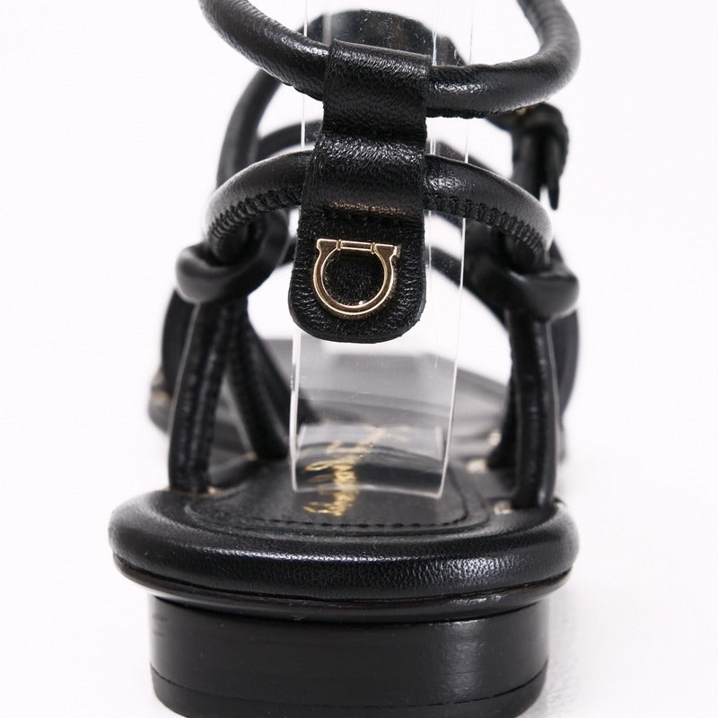 Salvatore Ferragamo Sandals 0732771 Leather Black Augusta Women 4.5 D
