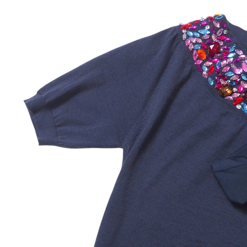 Christian Dior Knit 8C13055108 Knit Navy Women 38