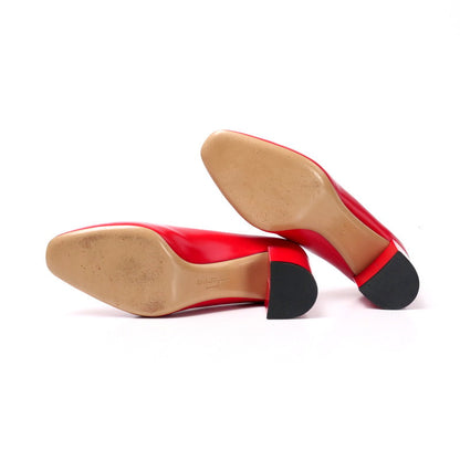 Salvatore Ferragamo Pumps 51784 Leather Red Arezzo55 Women 7 1/2D
