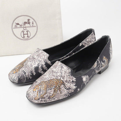 Hermes Pumps Fabric Black Type Women 35 1/2