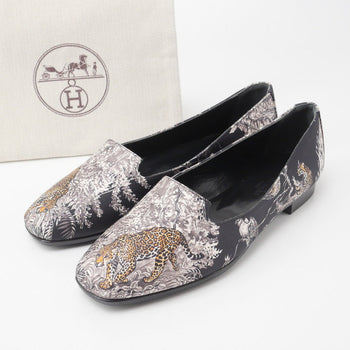 Hermes Pumps Fabric Black Type Women 35 1/2