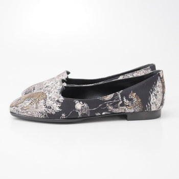 Hermes Pumps Fabric Black Type Women 35 1/2