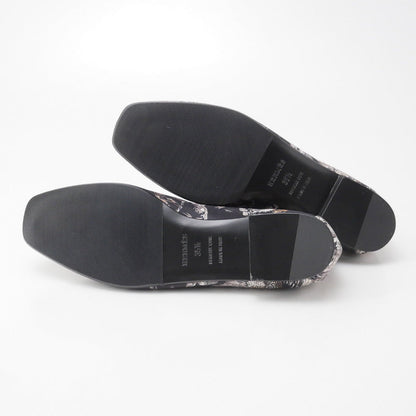 Hermes Pumps Fabric Black Type Women 35 1/2