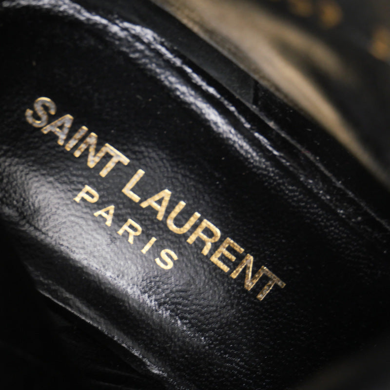 Saint Laurent Paris Boots Suede Leather Black Women 37