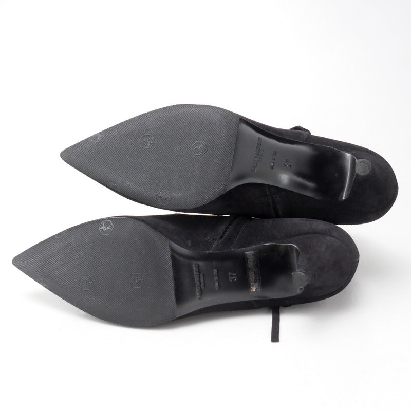 Saint Laurent Paris Boots Suede Leather Black Women 37