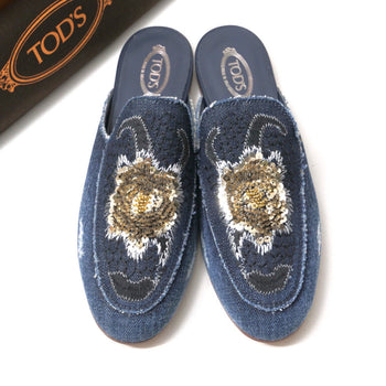 Tod'S Sandals Xxw79A0Ar10 Denim Indigo, Silver, Gold Women 37
