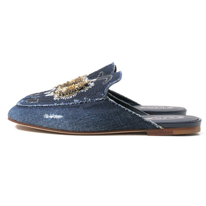 Tod'S Sandals Xxw79A0Ar10 Denim Indigo, Silver, Gold Women 37