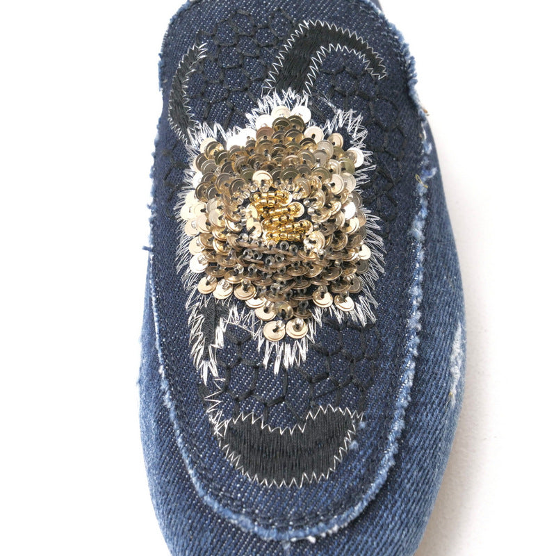 Tod'S Sandals Xxw79A0Ar10 Denim Indigo, Silver, Gold Women 37
