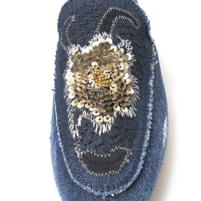 Tod'S Sandals Xxw79A0Ar10 Denim Indigo, Silver, Gold Women 37