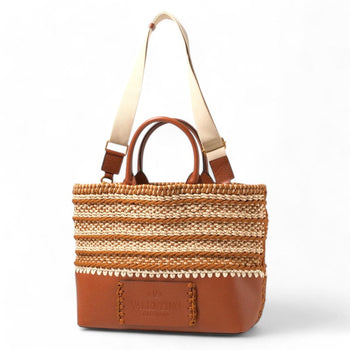 Valentino Garavani Tote Bag Leather Brown Unisex(Unisex)