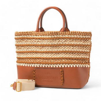 Valentino Garavani Tote Bag Leather Brown Unisex(Unisex)