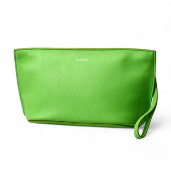 Salvatore Ferragamo Clutch Bag Au-24/1390 Leather Light Green Women Au-24/1390
