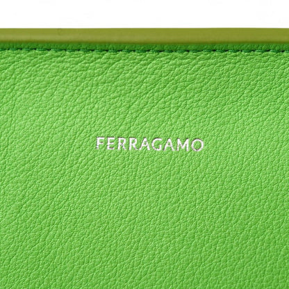 Salvatore Ferragamo Clutch Bag Au-24/1390 Leather Light Green Women Au-24/1390