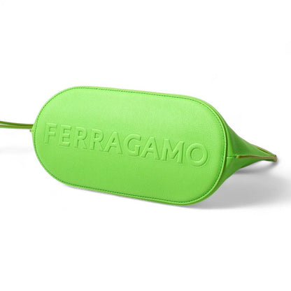 Salvatore Ferragamo Clutch Bag Au-24/1390 Leather Light Green Women Au-24/1390