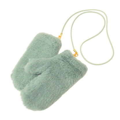 Max Mara Glove 23456606336 Alpaca, Virgin Wool, Silk, Lining=Wool Green Teddy Bear Women Sm