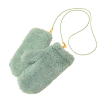 Max Mara Glove 23456606336 Alpaca, Virgin Wool, Silk, Lining=Wool Green Teddy Bear Women Sm