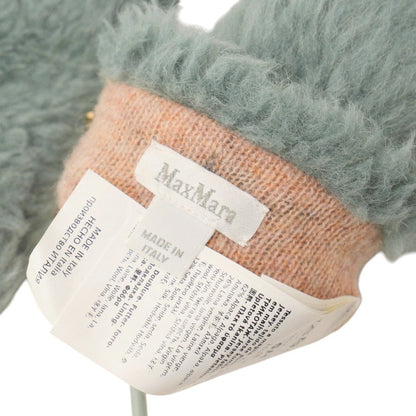 Max Mara Glove 23456606336 Alpaca, Virgin Wool, Silk, Lining=Wool Green Teddy Bear Women Sm