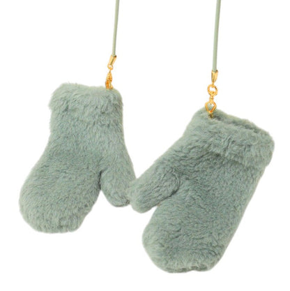 Max Mara Glove 23456606336 Alpaca, Virgin Wool, Silk, Lining=Wool Green Teddy Bear Women Sm