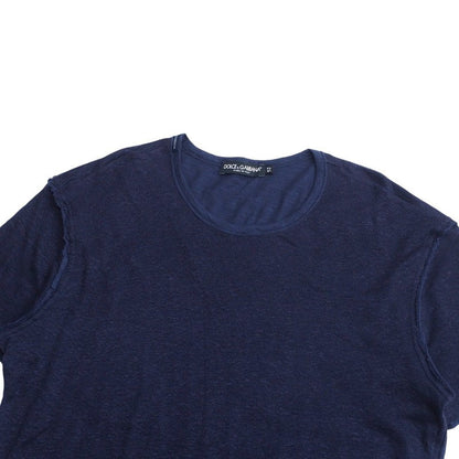 Dolce&Gabbana Cut Cotton Linen Navy Jt-G8U78T Mens 52