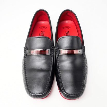 Todfs Loafers Leather Black Mens 7 1/2