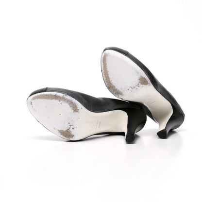 Chanel Pumps G26879 Genuine Leather Gray Black Women 36.5C