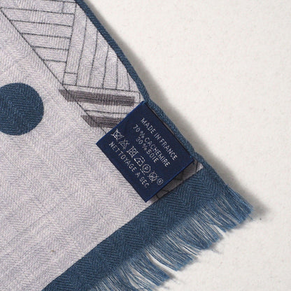 Hermes Stall 694134T Jv~70Vn30 Gray Colliers De Chiens Imprimeur Fou Rectangle Mens