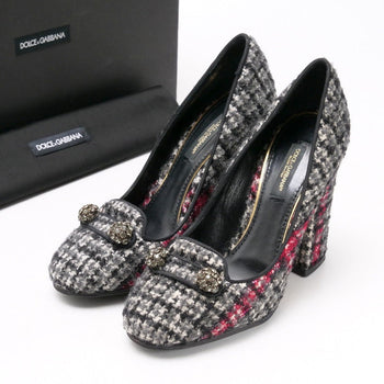 Dolce&Gabbana Pumps C06340A45711 Tweed Gray / Red Women 35 1/2