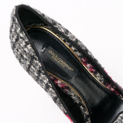 Dolce&Gabbana Pumps C06340A45711 Tweed Gray / Red Women 35 1/2