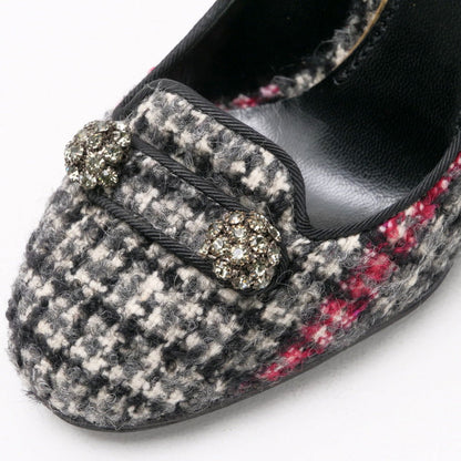 Dolce&Gabbana Pumps C06340A45711 Tweed Gray / Red Women 35 1/2