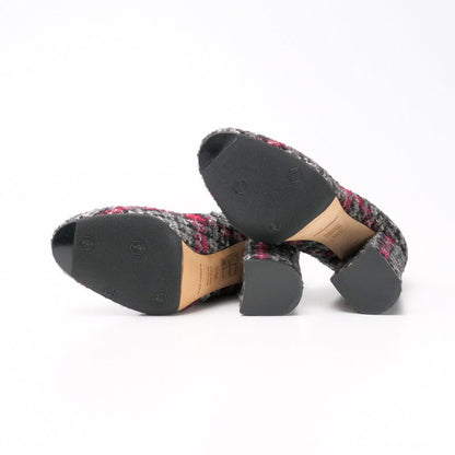 Dolce&Gabbana Pumps C06340A45711 Tweed Gray / Red Women 35 1/2
