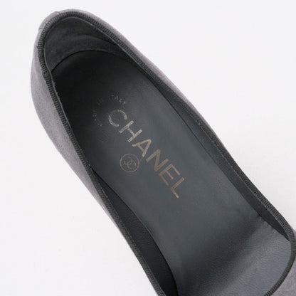 Chanel Pumps G28700 Leather Gray / Black Women 35 1/2C