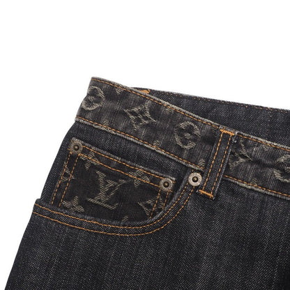 Louis Vuitton Denim Pants 072Wwlpa02Cf7 Cotton Denim Black Type Women 38