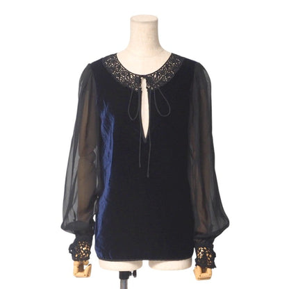 Dolce&Gabbana Blouse Ss0627 Velvet Navy / Black Women 38