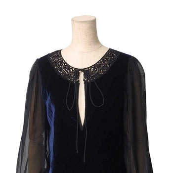 Dolce&Gabbana Blouse Ss0627 Velvet Navy / Black Women 38