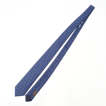 Hermes Tie 339390T Silk Navy Mens