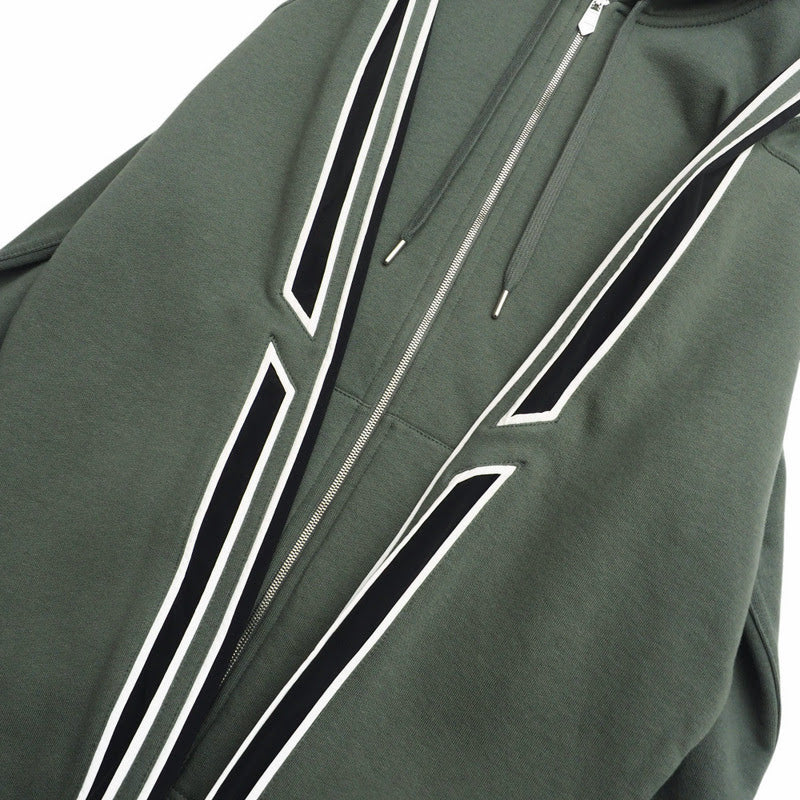 Hermes Hoodie Sweat Khaki Run H Mens L