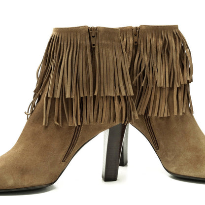 Saint Laurent Paris Boots 441319 Suede Brown Women 37.5