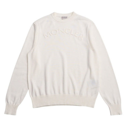 Moncler Knit I10919C00009 Knit White Girocollo Tricot Mens S