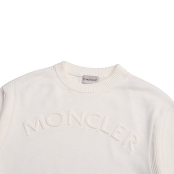 Moncler Knit I10919C00009 Knit White Girocollo Tricot Mens S