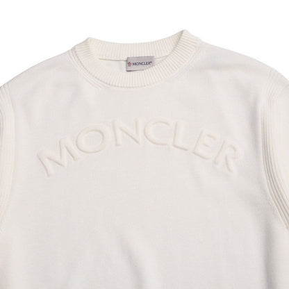 Moncler Knit I10919C00009 Knit White Girocollo Tricot Mens S