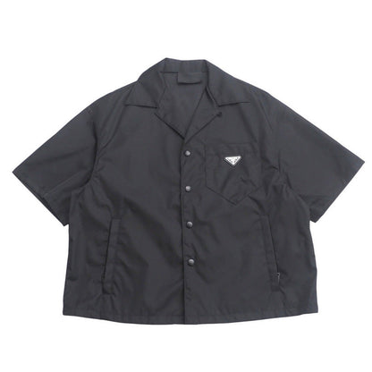 Prada Short Sleeve Shirt Sc449 S182 1Wq8 Nylon Black Mens M(180/96A)