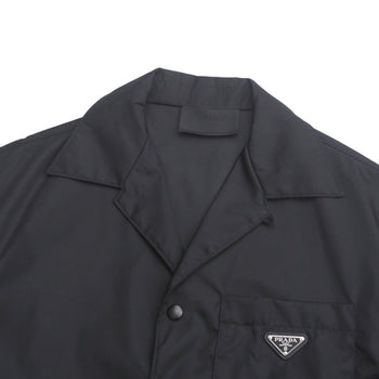 Prada Short Sleeve Shirt Sc449 S182 1Wq8 Nylon Black Mens M(180/96A)