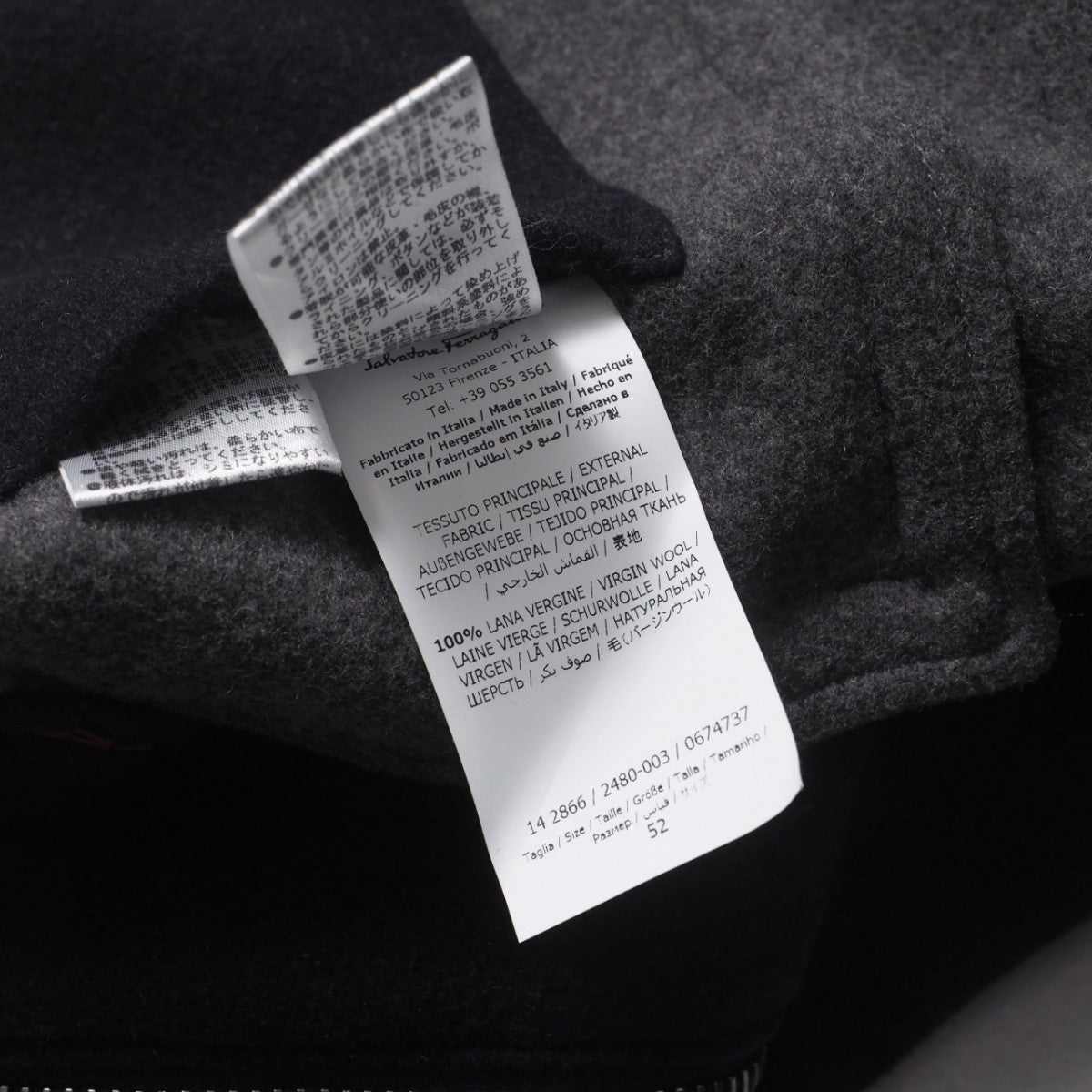 Salvatore Ferragamo Jacket 100% Wool Navy Fur