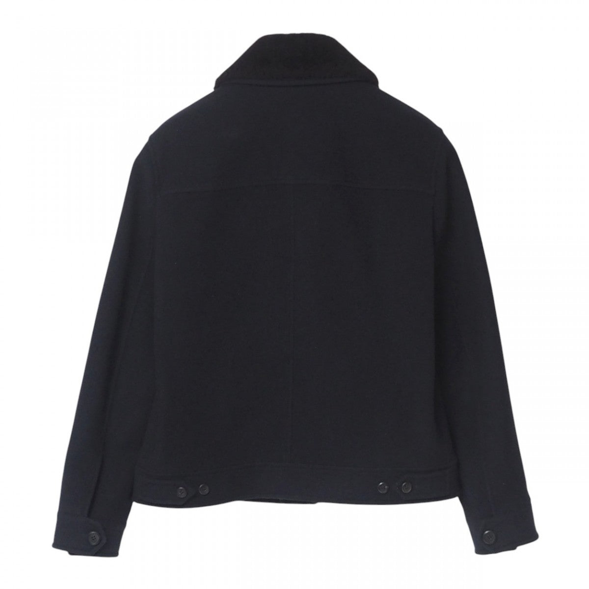 Salvatore Ferragamo Jacket 100% Wool Navy Fur