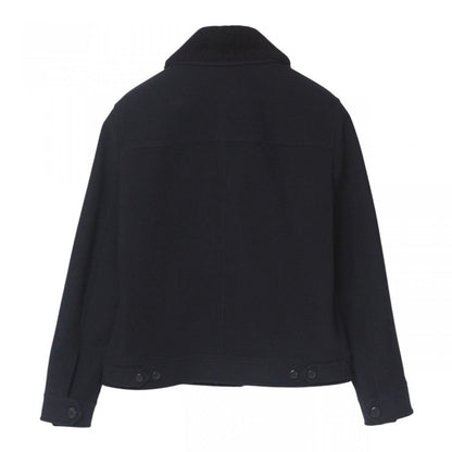 Salvatore Ferragamo Jacket 100% Wool Navy Fur