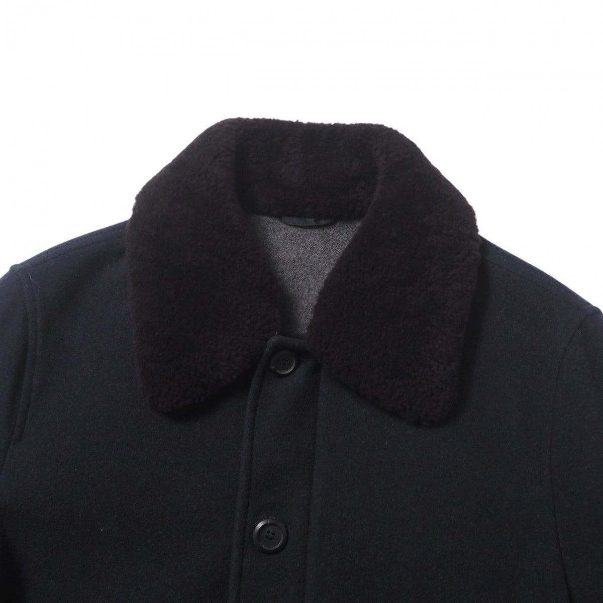 Salvatore Ferragamo Jacket 100% Wool Navy Fur