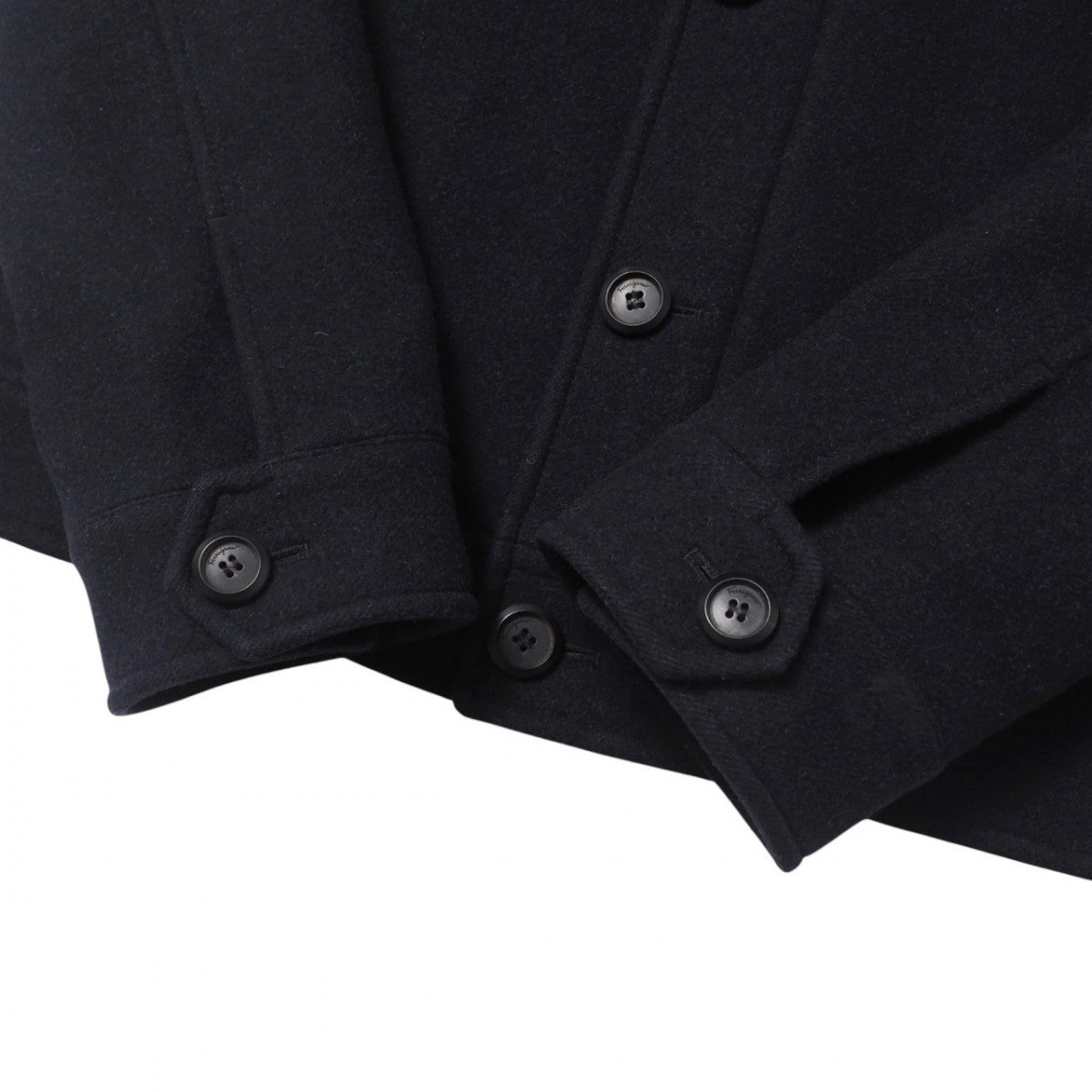 Salvatore Ferragamo Jacket 100% Wool Navy Fur