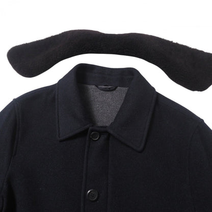 Salvatore Ferragamo Jacket 100% Wool Navy Fur