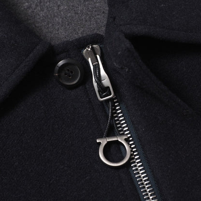 Salvatore Ferragamo Jacket 100% Wool Navy Fur